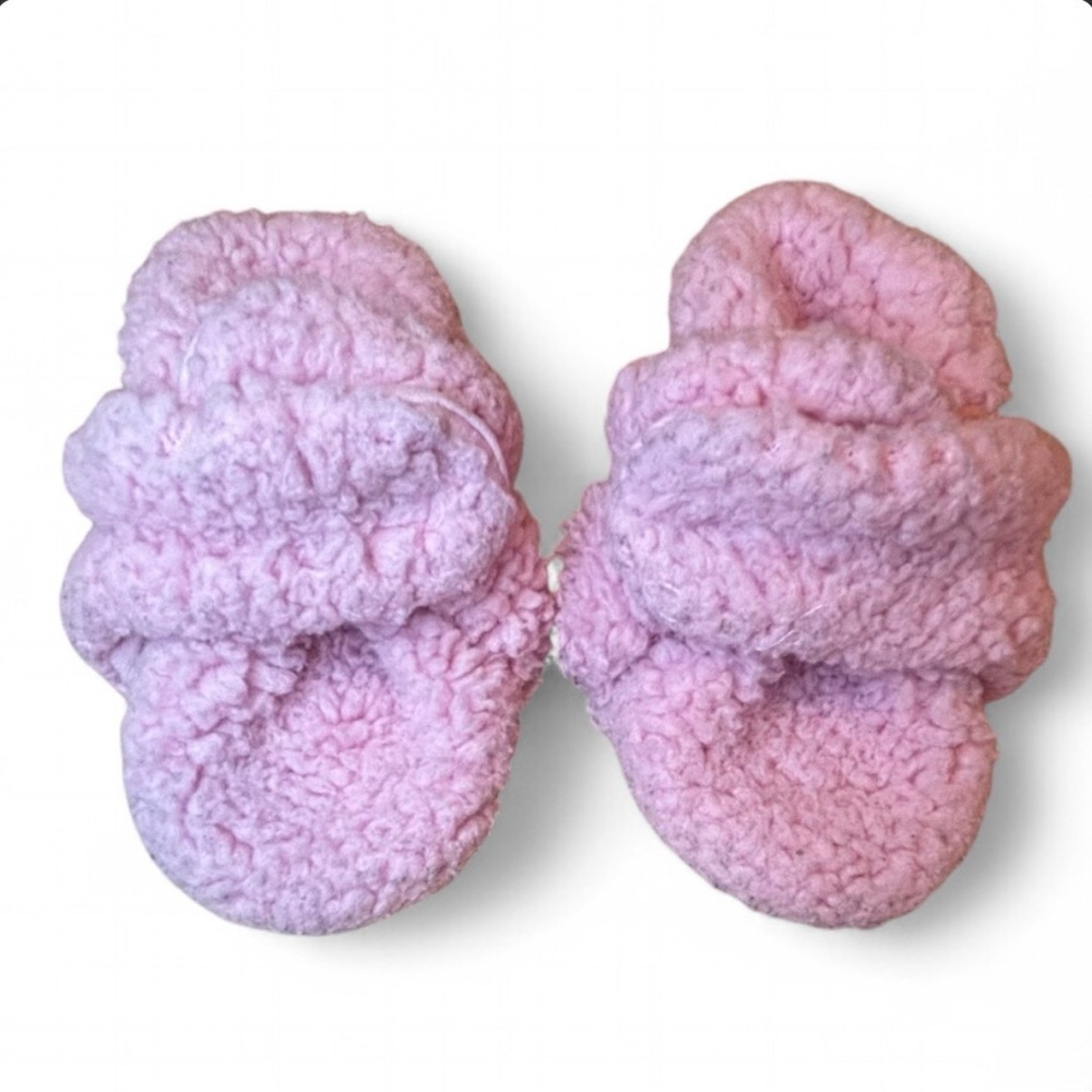Zutano Furry Gripper Baby Bootie - Baby Pink 3 Months Girl Snap Buttons